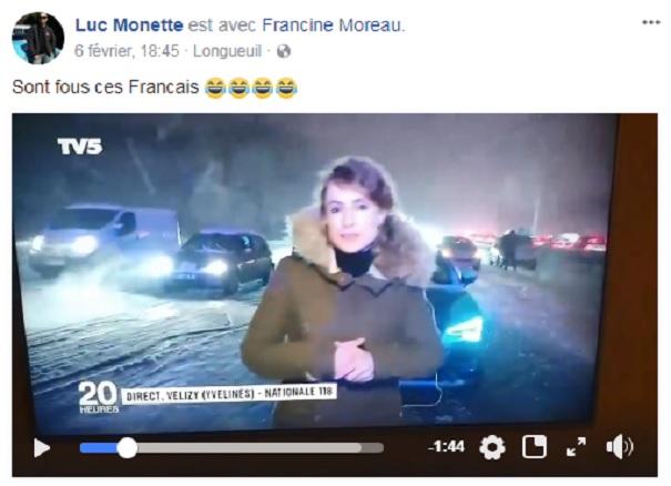 La vidéo des Québécois se moquant des Parisiens bloqués par la neige fait le tour du Web !