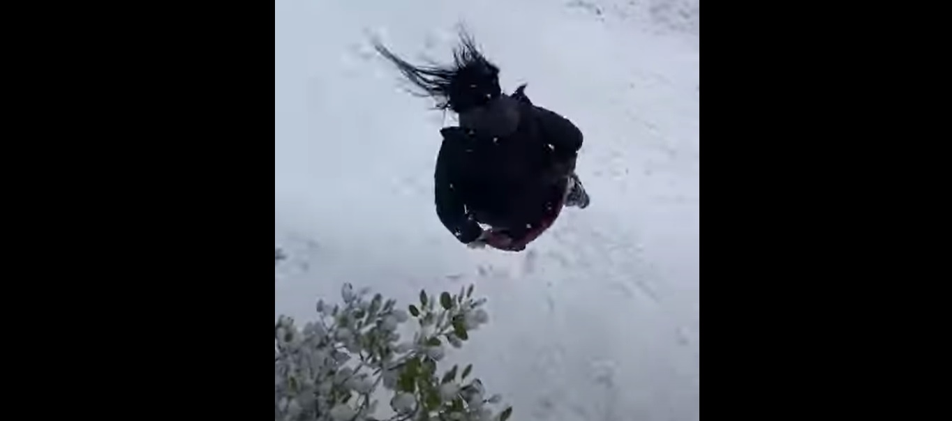 Elle tente une descente en luge... et se rate complètement !