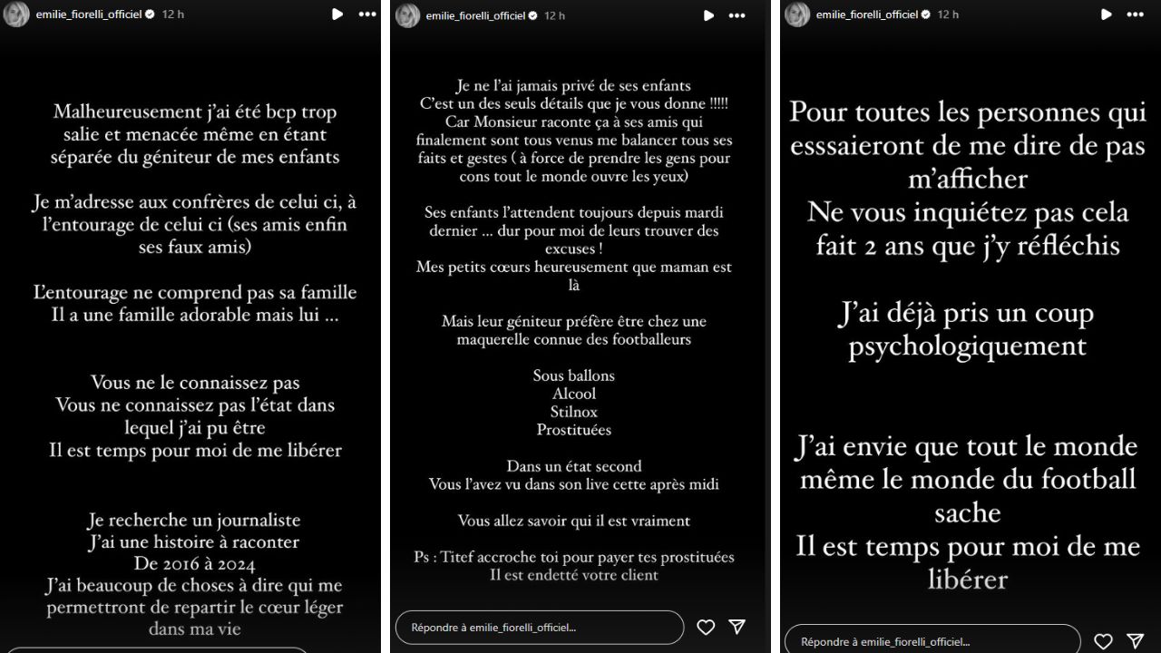 Emilie Fiorelli dénonce le comportement du père de ses enfants : "Leur géniteur préfère être chez une maquerelle"