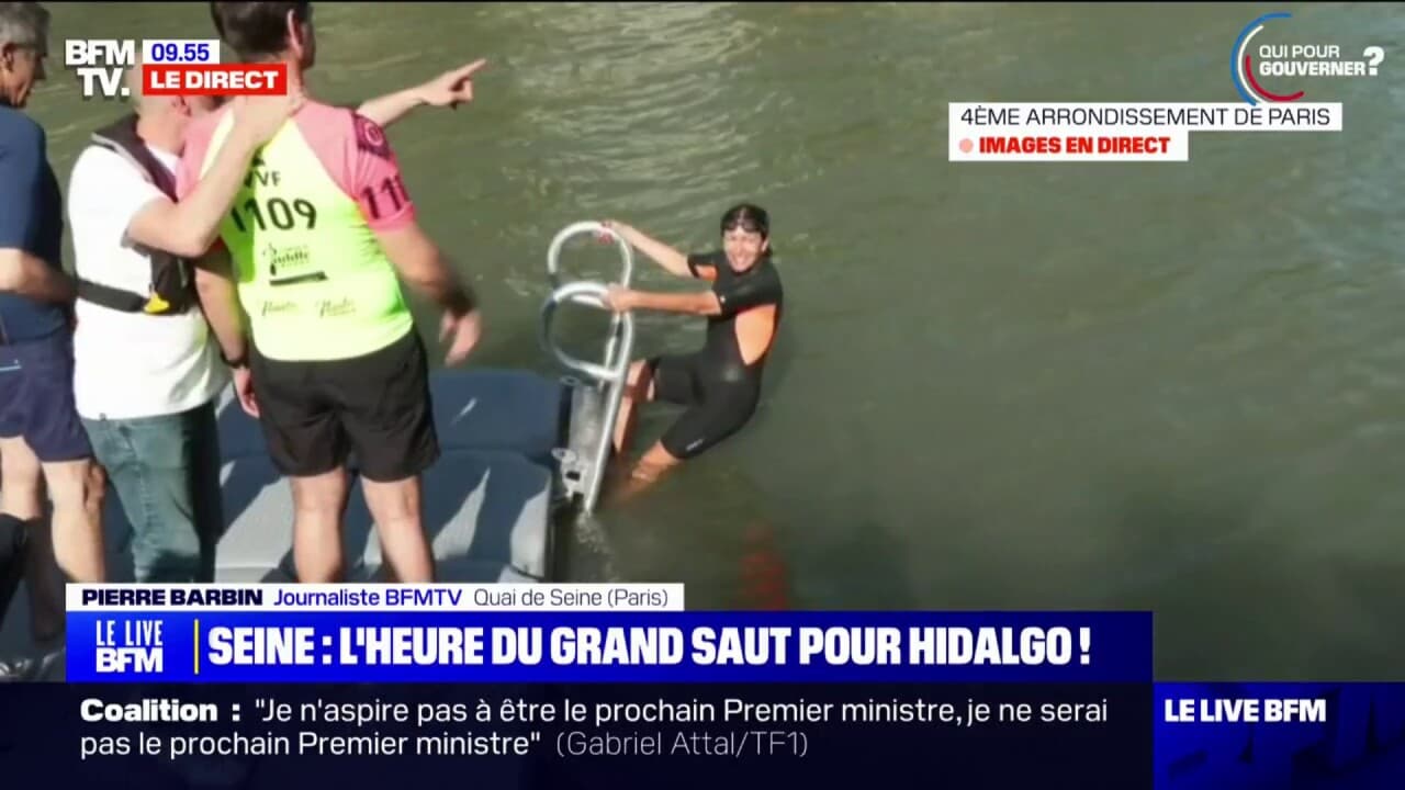 Anne Hidalgo se baigne dans la Seine… Les internautes réagissent !