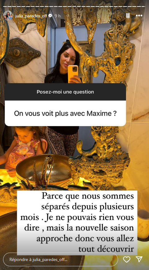 Julia Paredes (Mamans et célèbres) séparée de Maxime Parisi et à nouveau en couple ? "La vie est faite de jolie surprises"