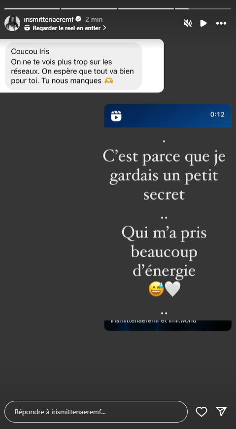 Iris Mittenaere moins présente sur les réseaux sociaux : "Je gardais un petit secret"