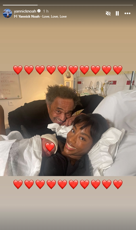 Yannick Noah est papa pour la sixième fois ! Il dévoile un tendre cliché de son bébé !