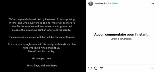 Mort de Liam Payne : les membres de One Direction lui rendent un vibrant hommage