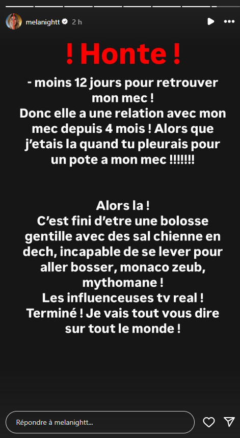 Melanight en colère : elle accuse son compagnon de l’avoir trompée avec Martika et balance tout !