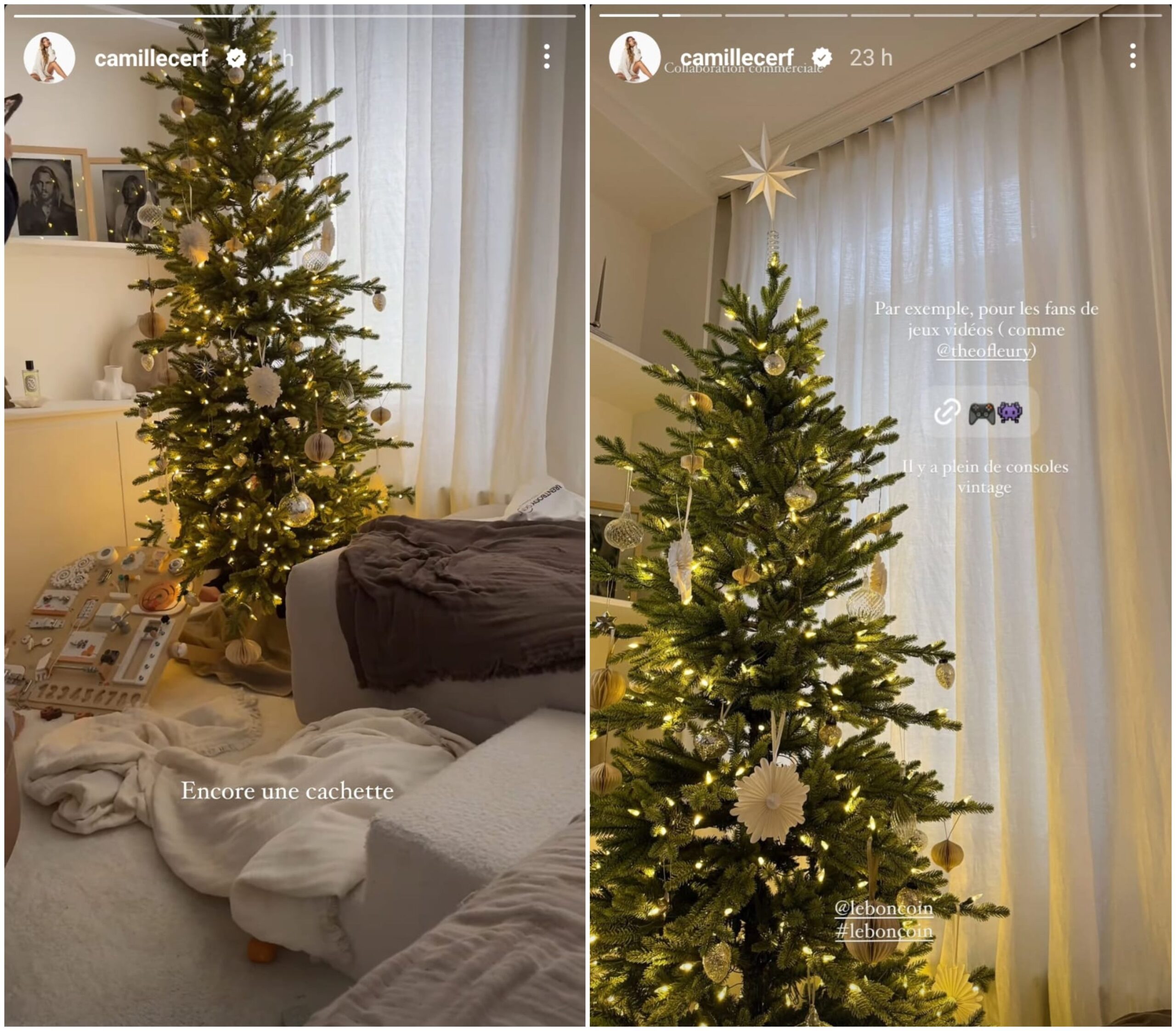 Caroline Receveur, Milla Jasmine, Camille Cerf... Découvrez les sapins de Noël des stars