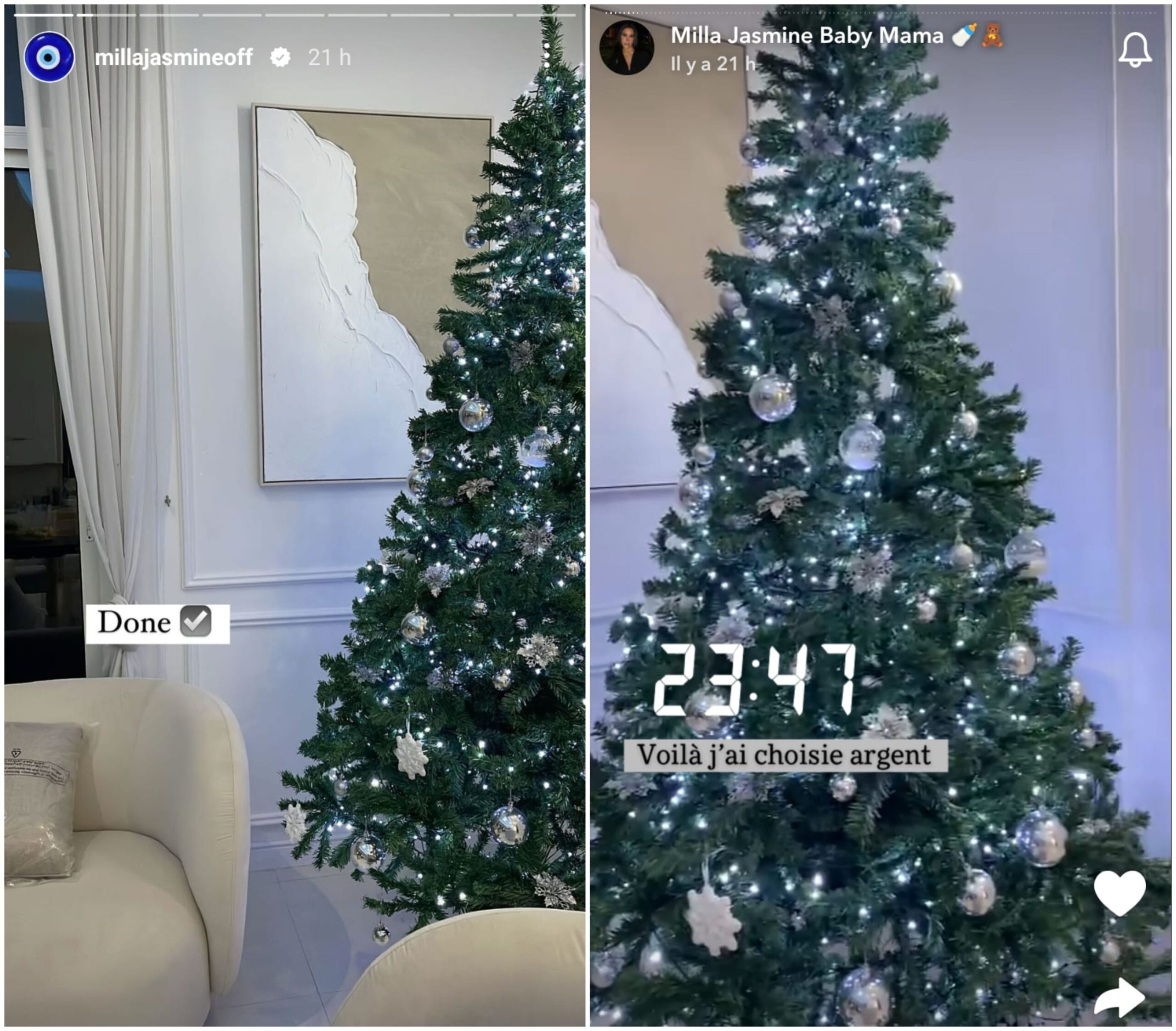 Caroline Receveur, Milla Jasmine, Camille Cerf... Découvrez les sapins de Noël des stars