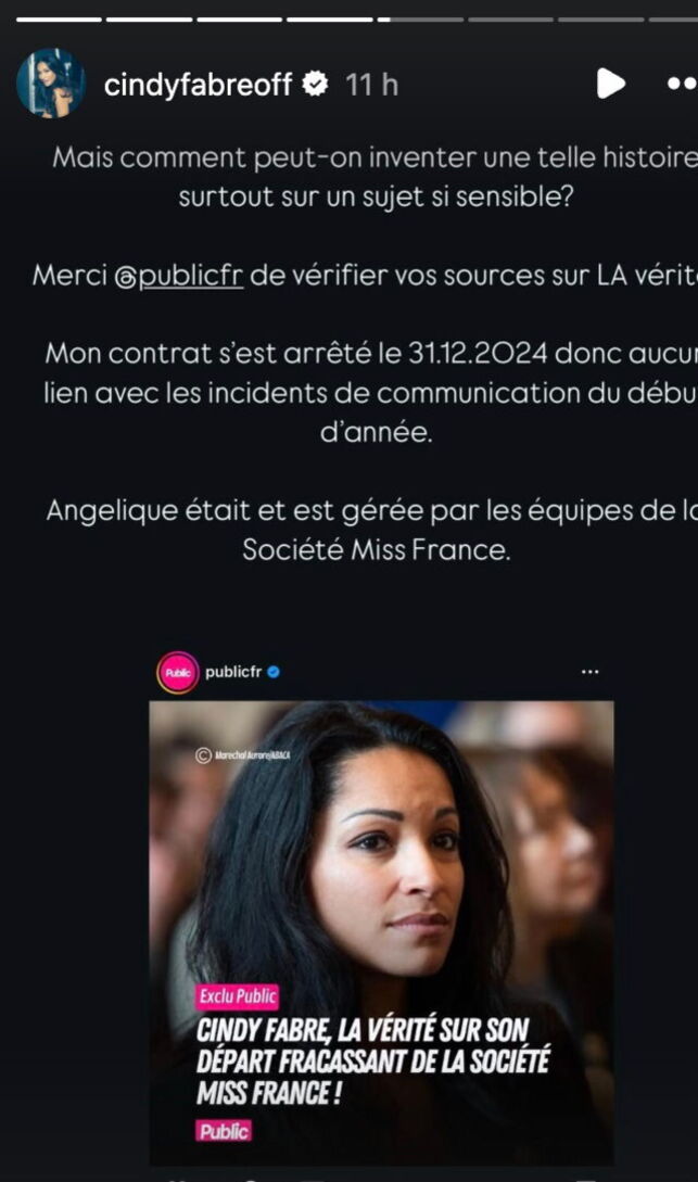 Cindy Fabre met fin aux rumeurs concernant son départ de Miss France : "Aucun lien avec..."